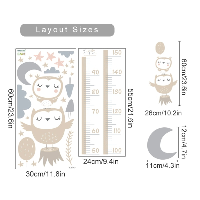 Owl  Height Chart Sticker